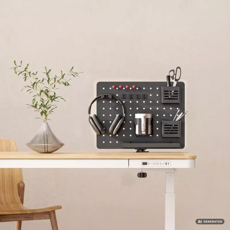 Organizador de secretária Activejet APB-002B rotativo com placa perfurada, preto mate