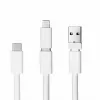 Activejet Cordão com cabo de carregamento 3-em-1, branco