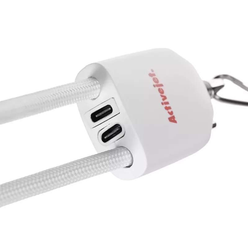 Activejet Cordão com cabo de carregamento 3-em-1, branco