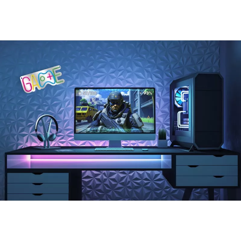 Activejet Neon LED AJE-NEON GAME - luz néon LED em forma de comando de jogos, multicolor, alimentação USB, montagem na parede
