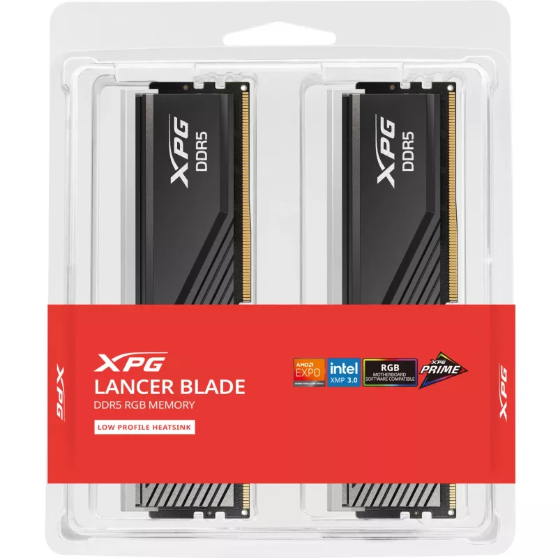 Kit de memória ADATA XPG Lancer Blade RGB 64 GB (2x 32 GB) DDR5-6000 CL28 Dual-Channel - preto