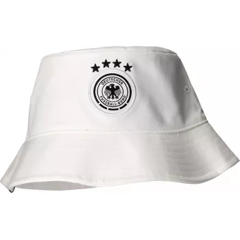 adidas DFB Chapéu de Pescador Branco Alemanha Seleção Nacional Algodão Emblema Bordado KV5940