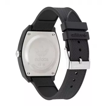 Relógio digital Adidas Originals Digital Two unissexo AOST22039 38mm prateado aço inoxidável silicone preto