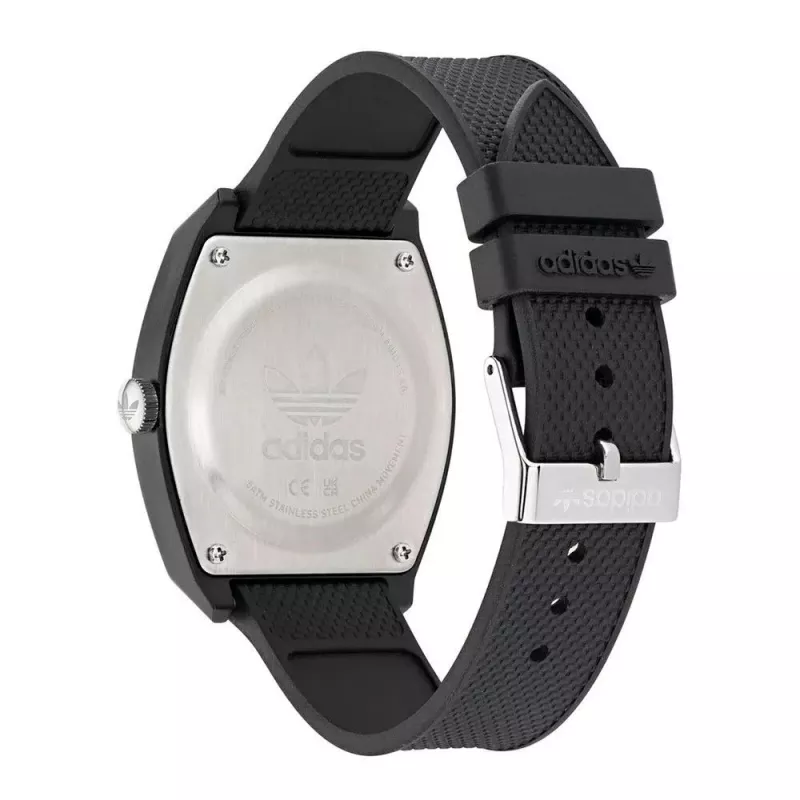 Relógio digital Adidas Originals Digital Two unissexo AOST22039 38mm prateado aço inoxidável silicone preto
