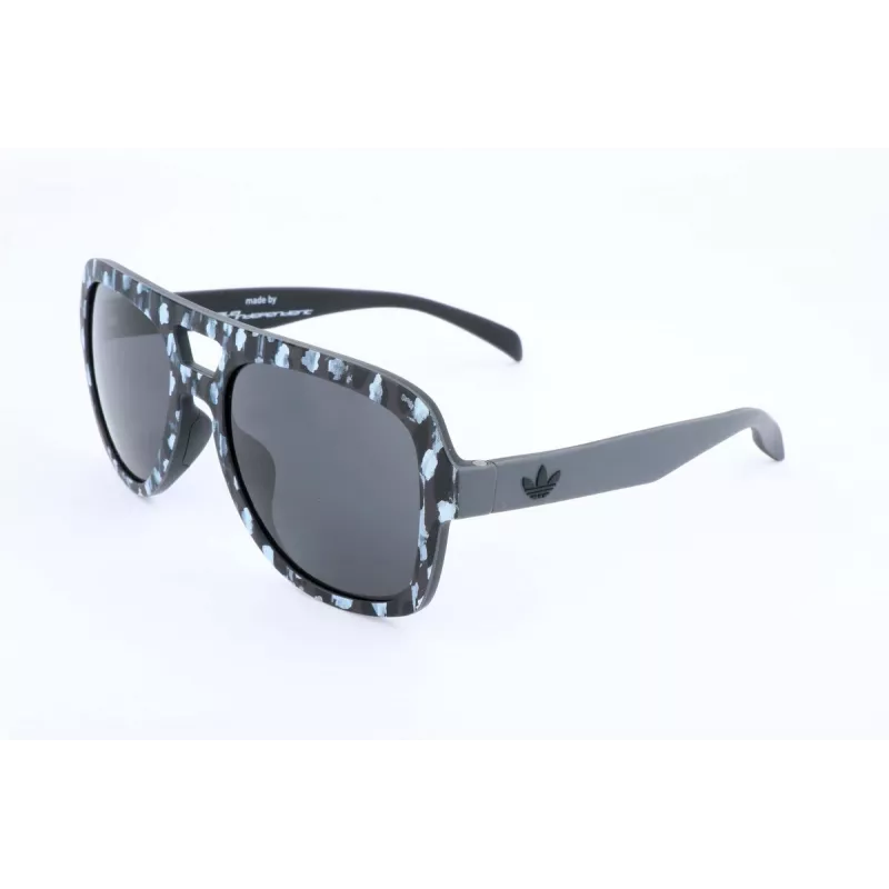 Óculos de sol de homem Adidas Originals AOR011-TFL009 - Armação preta, lentes cinzentas, 54 mm