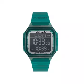 Relógio de quartzo digital para homem Adidas Project One AOST22048 45 mm preto bio-resina