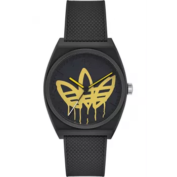 Relógio para mulher Adidas AOST22038 38 mm caixa em aço inoxidável bracelete de silicone preto analógico de quartzo