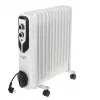 Radiador a óleo Adler AD 7817, 11 elementos, 2500W, 3 níveis de aquecimento, termostato ajustável, proteção contra sobreaquecimento e queda, rodas e pega, Preto