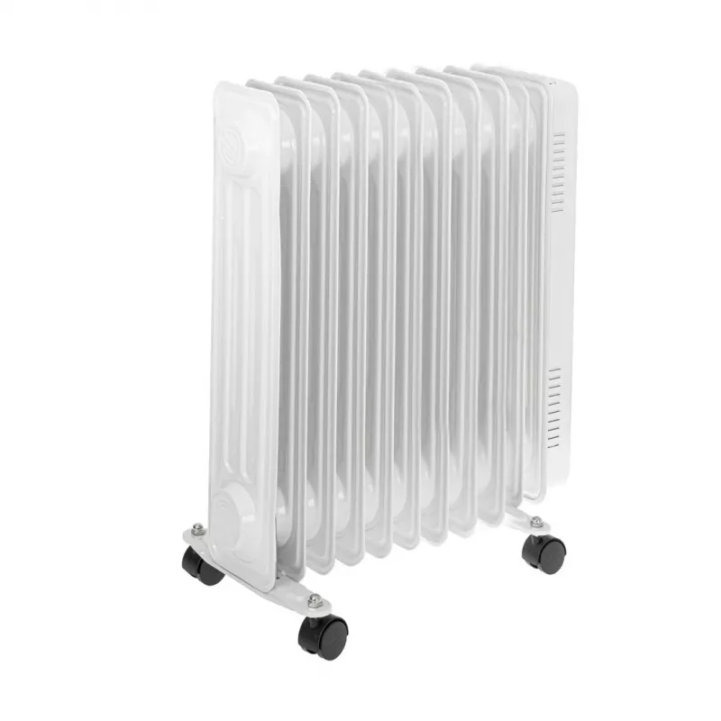 Radiador a óleo Adler AD 7817, 11 elementos, 2500W, 3 níveis de aquecimento, termostato ajustável, proteção contra sobreaquecimento e queda, rodas e pega, Preto