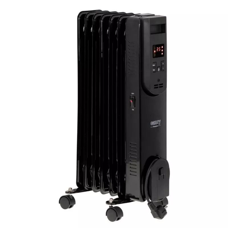 Radiador a óleo elétrico Adler CR 7812 com comando, 7 elementos, 1500 W, Preto