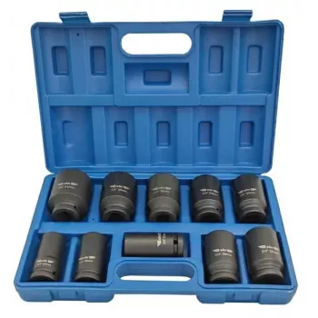 Conjunto de chaves de impacto ADLER 3/4 polegadas 10 peças 22-41 mm Cr-Mo preto