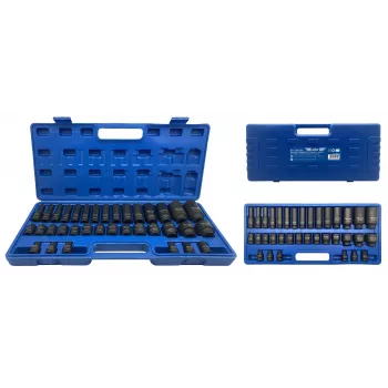 Conjunto de chaves de caixa ADLER 35 peças, encaixe 1/2 polegada, 12 pontas, curtas e longas, métricas, aço Cr-Mo, em caixa de plástico AD-35KD/12