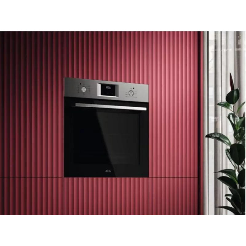 Forno elétrico de encastrar AEG 5000 SurroundCook, 65L, autolimpeza pirolítica, aço inoxidável