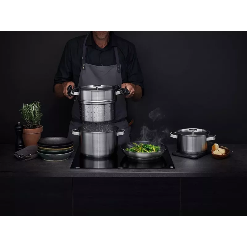 AEG A4SS Panela de Aço Inoxidável com Tampa de Vidro, 3,5 L