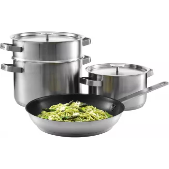 AEG A4SS Panela de Aço Inoxidável com Tampa de Vidro, 3,5 L