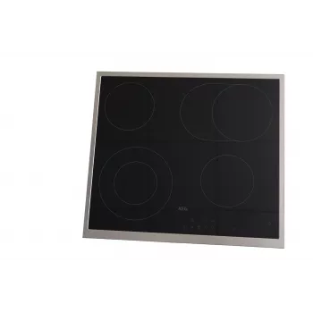 Placa vitrocerâmica elétrica de encastrar AEG TN64RA06XB 4 zonas com controlo tátil e moldura em aço inoxidável