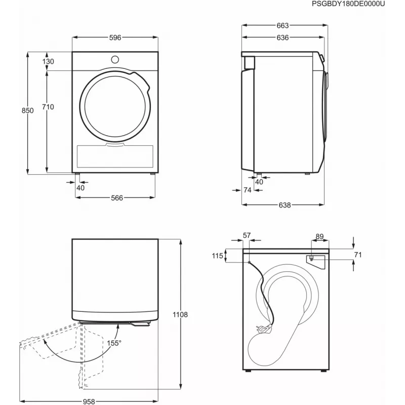 AEG máquina de secar roupa, 8kg