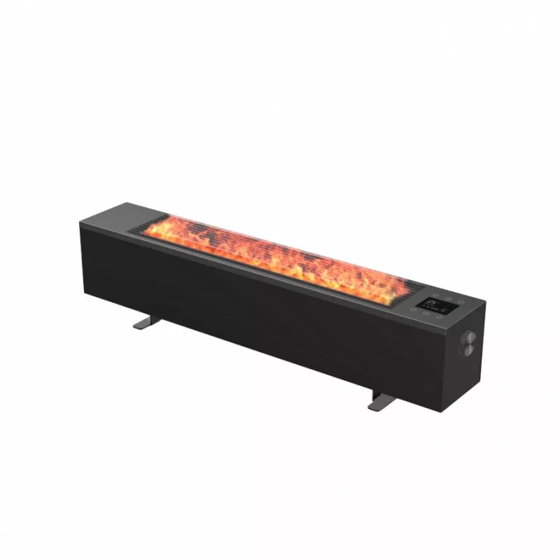 AENO Premium Eco Smart Aquecedor 2000W, Convecção, Efeito de Chama Real, Humidificação, Aquecimento Inteligente, Visor LED, Controlo por Voz, Depósito 2L, Ficha EU, Preto