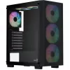 Caixa de PC Mid Tower Aerocool B509A Flow-G-BK-v1 com fonte de alimentação de 650W, vidro temperado, preto