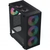 Caixa de PC Mid Tower Aerocool B509A Flow-G-BK-v1 com fonte de alimentação de 650W, vidro temperado, preto