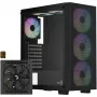 Caixa de PC Mid Tower Aerocool B509A Flow-G-BK-v1 com fonte de alimentação de 650W, vidro temperado, preto