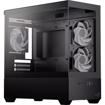 AEROCOOL P300D G-BK-v1 caixa Mini Tower ATX, preta, vidro temperado