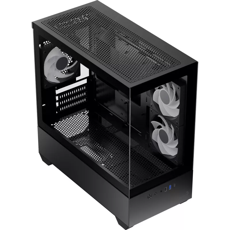 AEROCOOL P300D G-BK-v1 caixa Mini Tower ATX, preta, vidro temperado