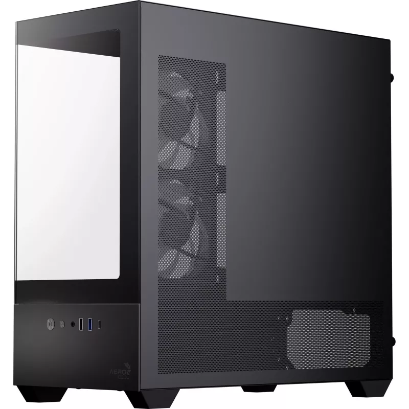 AEROCOOL P300D G-BK-v1 caixa Mini Tower ATX, preta, vidro temperado