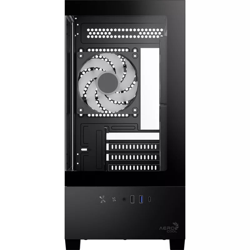 AEROCOOL P300D G-BK-v1 caixa Mini Tower ATX, preta, vidro temperado