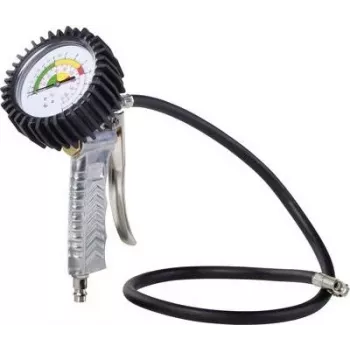 Aerotec Enchedor de pneus analógico com manómetro, 10 bar / 145 PSI, manómetro emborrachado, mangueira de 40 cm, engate rápido 2005759