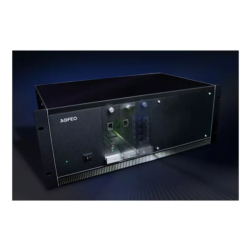 AGFEO ES 730 IT Sistema de comunicação IP (PBX) – 100 participantes, 100 SIP-Trunks, 30 chamadas VoIP, Gigabit Ethernet, USB, firewall, VPN, UC-Suite, CTI, Web-GUI