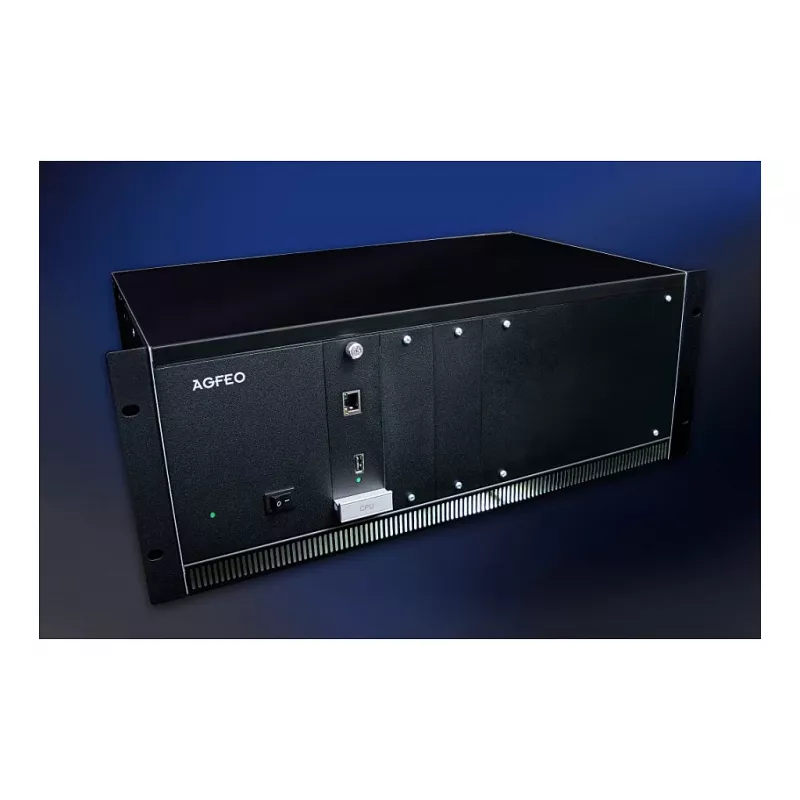 AGFEO ES 730 IT Sistema de comunicação IP (PBX) – 100 participantes, 100 SIP-Trunks, 30 chamadas VoIP, Gigabit Ethernet, USB, firewall, VPN, UC-Suite, CTI, Web-GUI