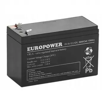 Bateria AGM EUROPOWER EV Serie 12V 8Ah/C10 (vida útil 6-9 anos) T1
