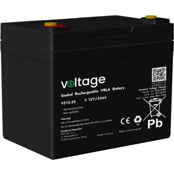 Bateria AGM Voltage 12V 33Ah VE12-33 (vida útil 6-9 anos)