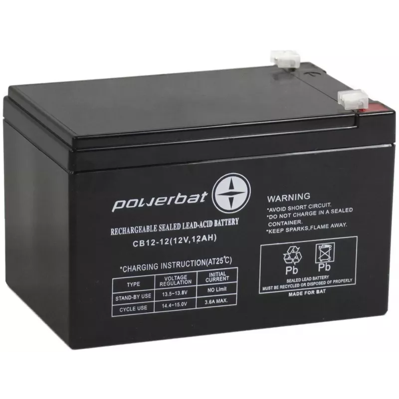 Bateria AGM POWERBAT CB 12V 12Ah