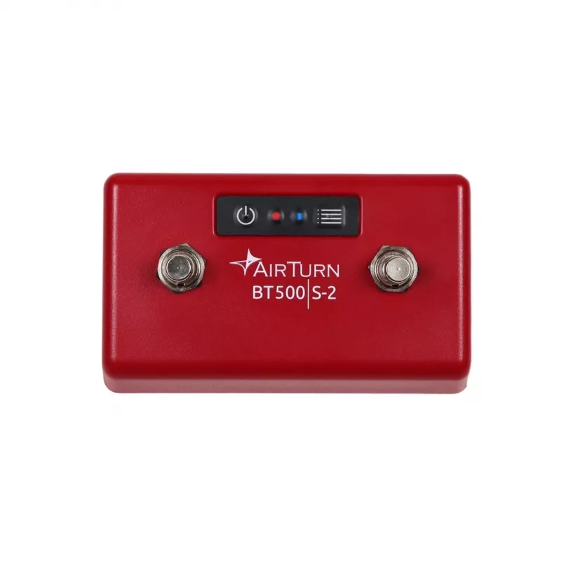 Controlador de pedal Bluetooth silencioso AirTurn BT500S-2 para virar páginas, teleprompter, música e controlo de apresentações