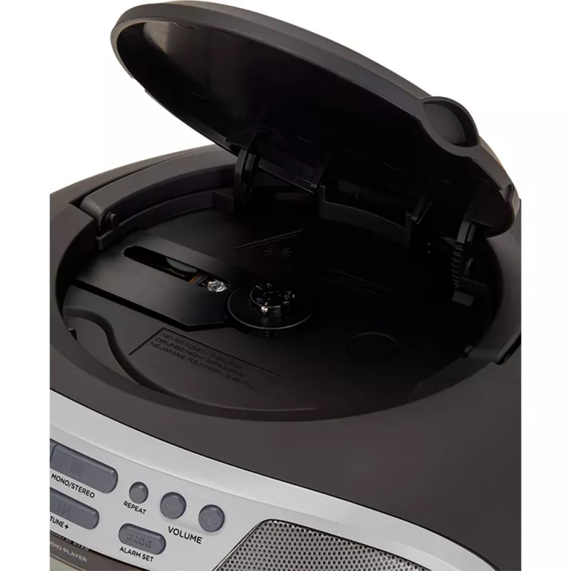 Sistema estéreo portátil Aiwa BBTU-400SL CD/FM RDS/USB/Bluetooth prateado com reprodução MP3