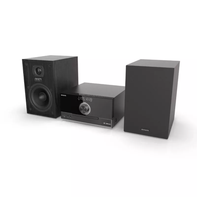 Aiwa MSBTU-600 Sistema Micro Hi-Fi 50W com Bluetooth, CD, rádio FM, USB, Aux-In, visor LED, comando, preto