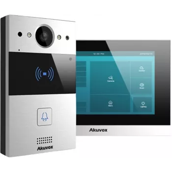 Conjunto de videoporteiro IP de 2 fios Akuvox C313W-2/R20A-2 com monitor tátil de 7