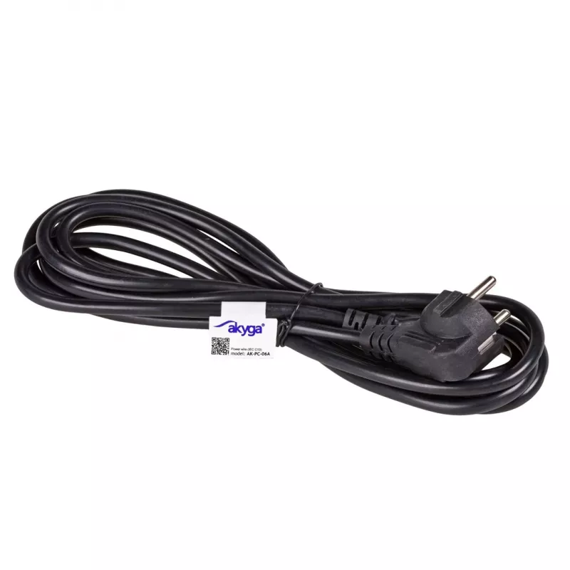 Akyga AK-PC-06A cabo de alimentação CEE 7/7 para IEC C13, 3 m, preto