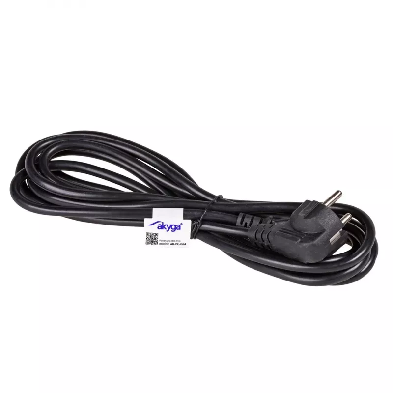 Akyga AK-PC-06A cabo de alimentação CEE 7/7 para IEC C13, 3 m, preto