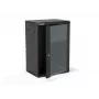 ALANTEC Armário de parede 19 polegadas 18U 600x450mm, em duas partes, porta de vidro individual, preto
