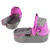 ALICE carrinho de boneca 2 em 1 com saco alcofa rosa estrelas