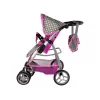 ALICE carrinho de boneca 2 em 1 com saco alcofa rosa estrelas