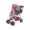 ALICE carrinho de boneca 2 em 1 com saco alcofa rosa estrelas