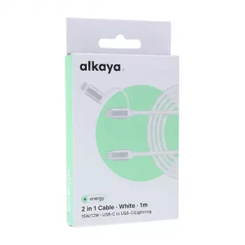 ALKAYA Speed Flex Cabo de Dados Trançado 65W 1m Branco (CL-60006)