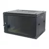 ALLNET Armário de rede de parede 19 polegadas 12U 1 peça profundidade 450mm preto desmontado como kit série SMA