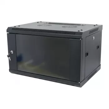 ALLNET Armário de rede de parede 19 polegadas 12U 1 peça profundidade 450mm preto desmontado como kit série SMA