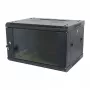 ALLNET Armário de rede de parede 19 polegadas 12U 1 peça profundidade 450mm preto desmontado como kit série SMA