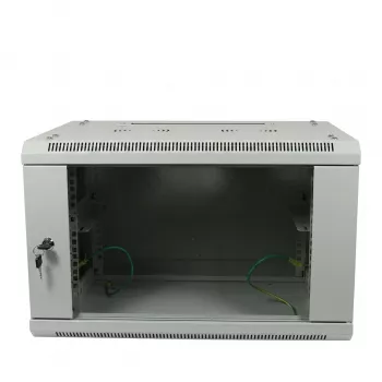 ALLNET Armário de rede de parede 19 polegadas 6U 600x600mm cinzento-claro Flat Pack série SMA